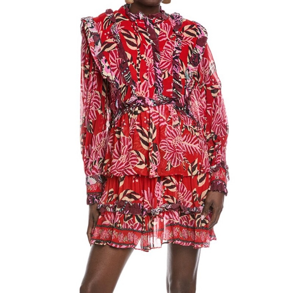 NWT Farm Rio mixed floral ruffle mini dress xs